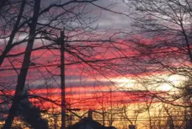 Sunset over neighbour 's house