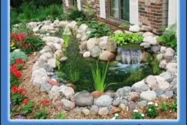 QUE JARDIN!  TODA UN CHULADA.  TIENE HASTA SU PEQUEÃ‘A CASCADA