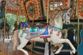 wooden-horse carousel