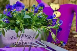 Gardening Tools and Pansies jigsaw puzzle
