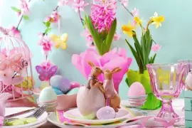 Gorgeous Easter Table with Kissing Bunnies jigsaw puzzle