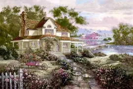 tableau belle maison