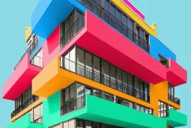 Un edificio muy colorido