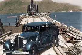 1934 Packard on the trestle to the South Tower