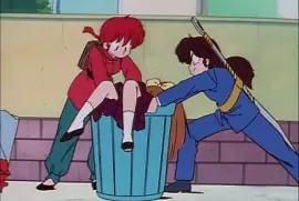ranma y ukyo meten a subaza en la basura ranma 1/2