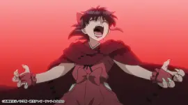 moroha usa el carmesi por primera vez hanyo no yashahime