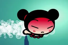pucca se enoja con un pez por comerse a garu pucca