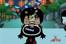 abyo usa a garu para recibir dulces pucca