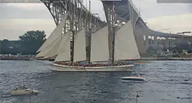 TSS Empire Sandy under sail heading into Lake Huro
