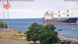 m/v Isadora   Flags southbound off of Lake Huron
