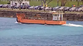  "master Pride  " equipment ferry heading into Lake Huron