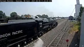 steam engine  "UP-4014 "   Tender passing Kearney,NE