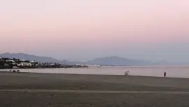 pink sea at sunset, Manilva