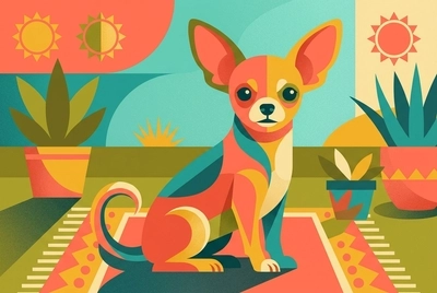 Chihuahua auf der Terrasse