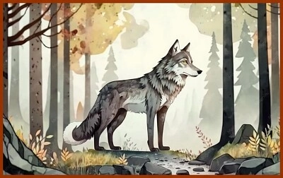 Loup dans les bois