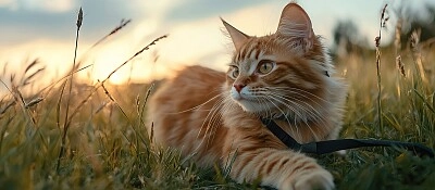 Gato viendo el atardecer