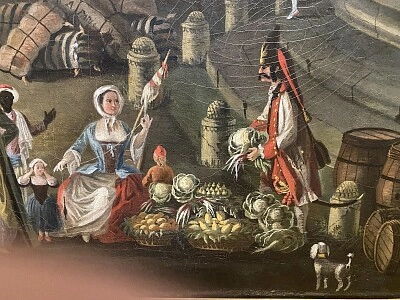 marché sur le port au XVIIIème s
