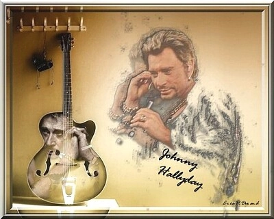 Johnny Hallyday sur fobd de guitare