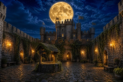 Castle Courtyard Moon