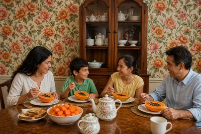 Breakfast Papaya Table