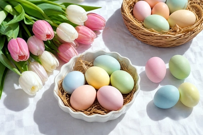 Easter Eggs Tulips(grok)