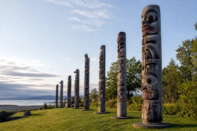 Morning Waterfront Totems
