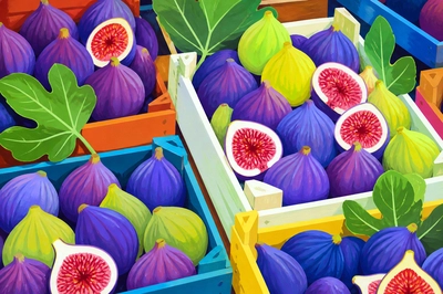 Gouache Market Figs(grok)