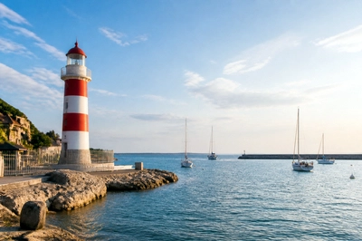 Lighthouse Sunny Harbor(grok)