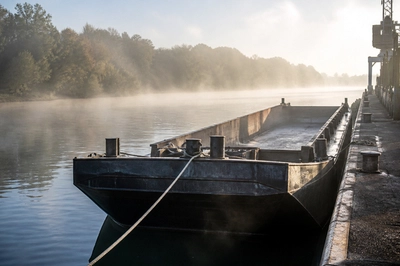 Morning Dockside Barge