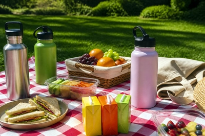 Drinking Picnic Bottles(grok)