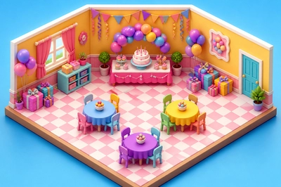 Isometric Party Room