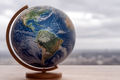 Overcast Globe Closeup