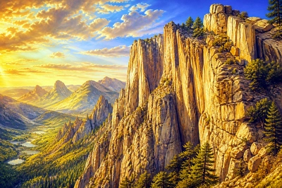 Luminous Mountain Wall(grok)