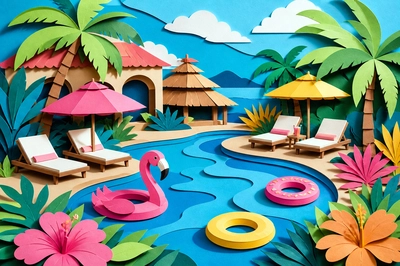 Papercut Pool Floats(grok)