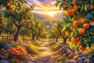 Luminous Orchard Path(grok)