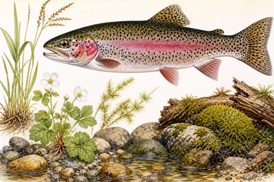 Botanical Trout Plate(grok)