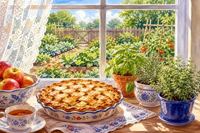 Pie on Windowsill