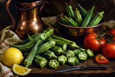 Classical Okra Still