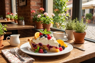 Whipped Cream Pie Slice Cafe