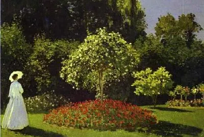 Claude Monet. Donna in giardino (Saint-Adresse). 1867.