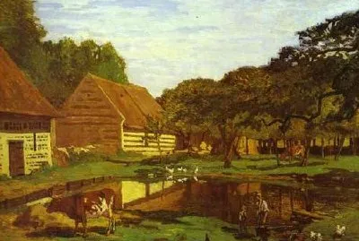 Claude Monet. Farm Courtyard in Normandy. c.1863. jigsaw puzzle