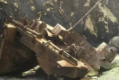 Landungsboot-Wrack des Zweiten Weltkriegs auf der Insel Amchitka