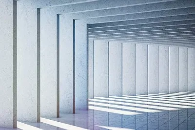 現代混凝土大廳的建築設計