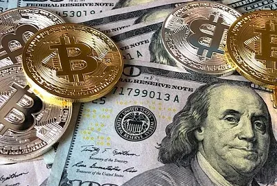 Bitcoiny i dolary amerykańskie