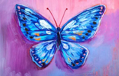 Blue Butterfly Painting jigsaw puzzle