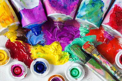 Tubes of Oil Paint and Brushes Closeup jigsaw puzzle