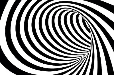 Black and White Spiral Tunnel jigsaw puzzle