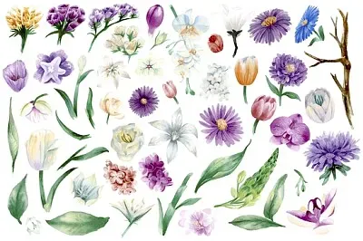 Vintage Watercolor Floral Ornaments jigsaw puzzle