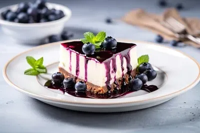 Gateau de fromage aux myrtilles