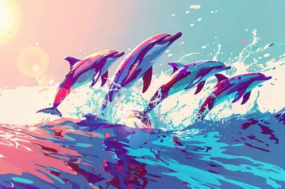Playful Dolphins in the Ocean jigsaw puzzle